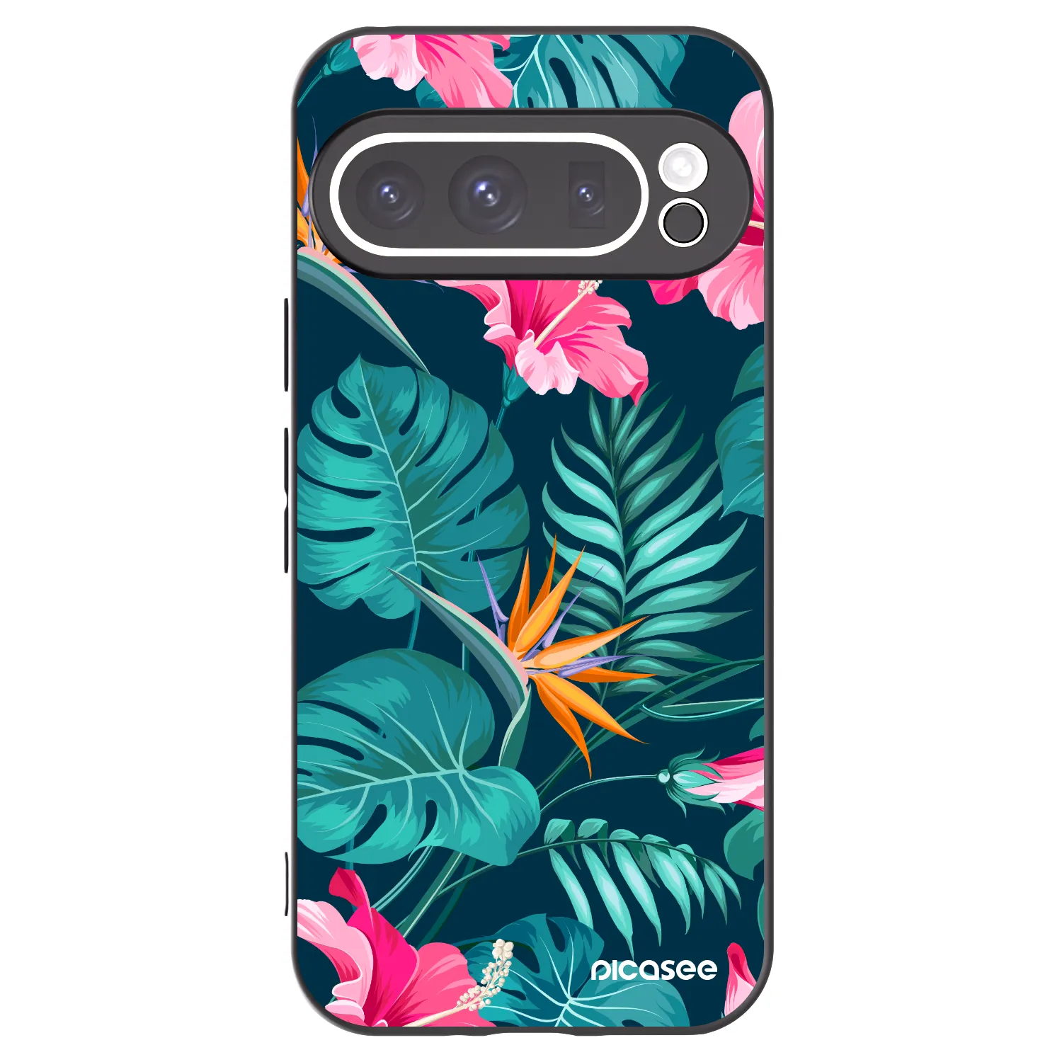 Picasee silikónový čierny obal pre Google Pixel 9 Pro - Pink Monstera