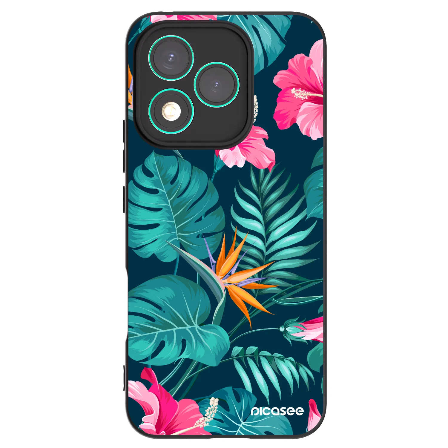 Picasee silikónový čierny obal pre Honor 400 Lite 5G - Pink Monstera