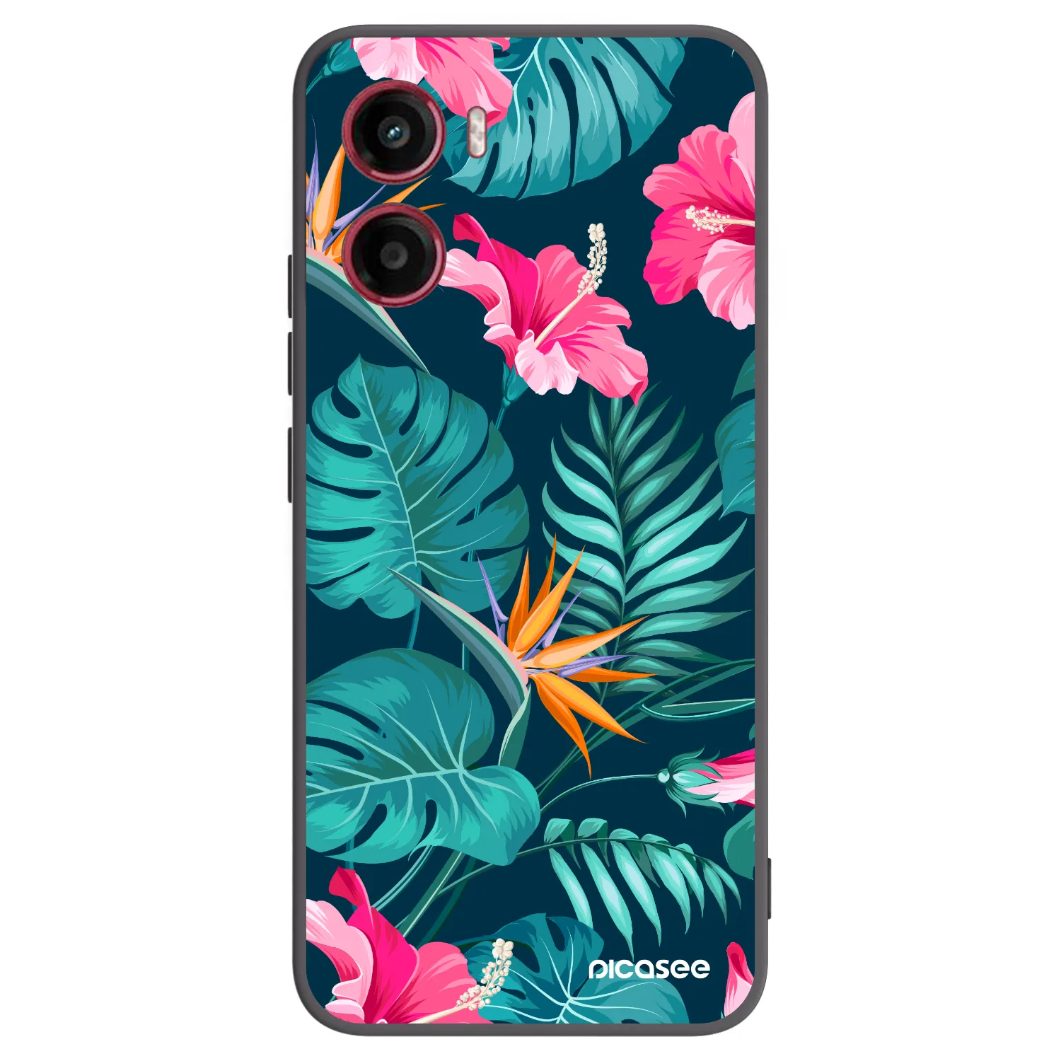 Picasee silikónový čierny obal pre Motorola Moto G05 - Pink Monstera