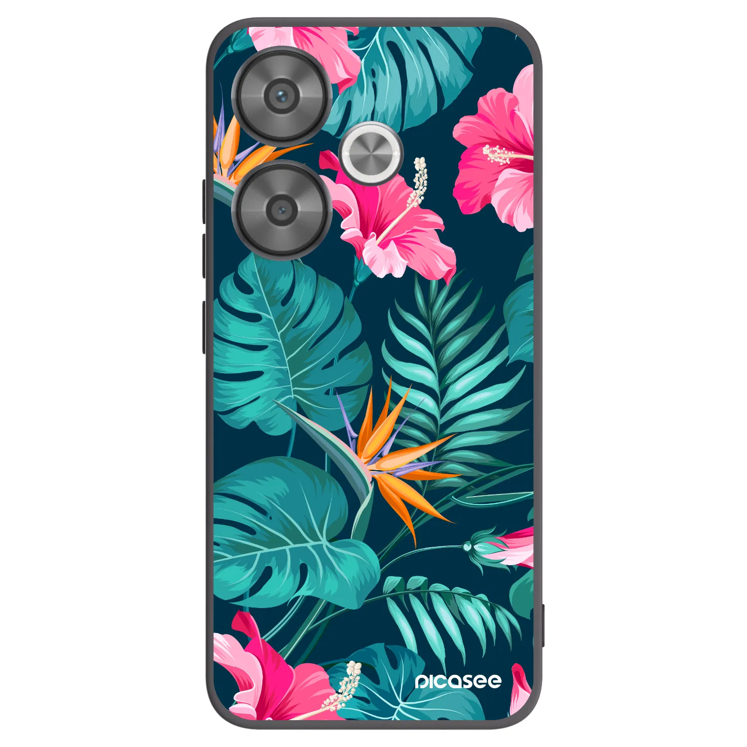 Picasee silikónový čierny obal pre Xiaomi Poco F6 - Pink Monstera