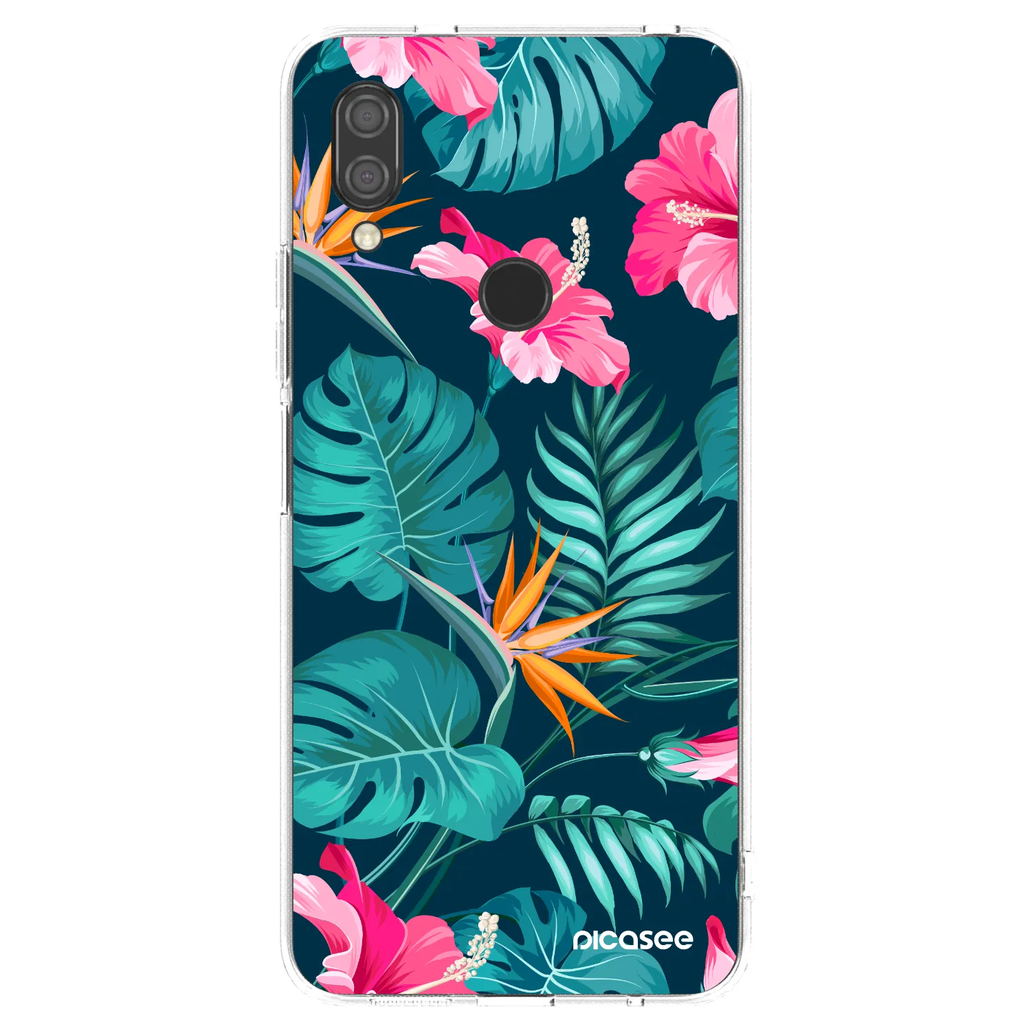 Picasee silikónový prehľadný obal pre Xiaomi Redmi 7 - Pink Monstera