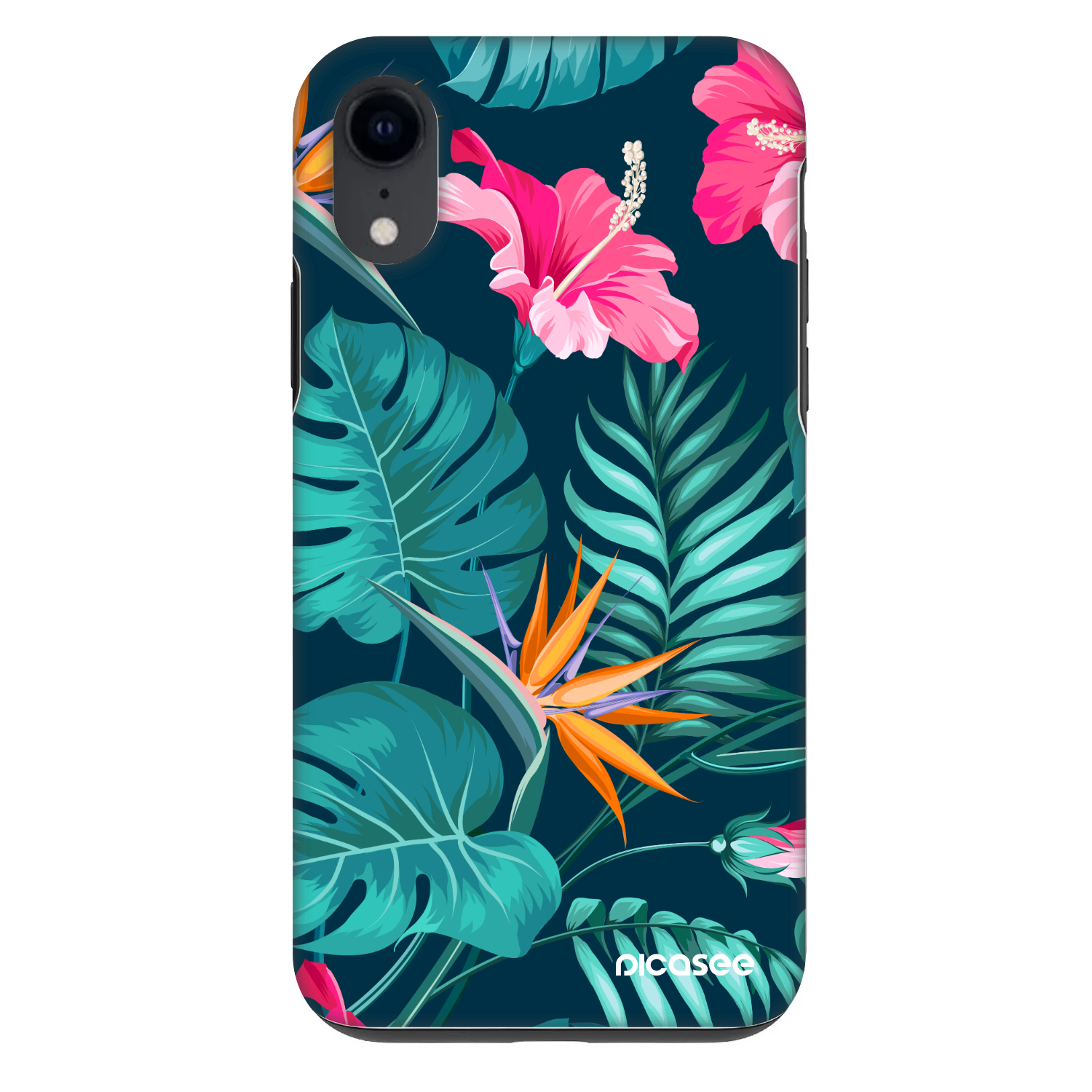 Picasee Fashion Case pre Apple iPhone XR - Pink Monstera