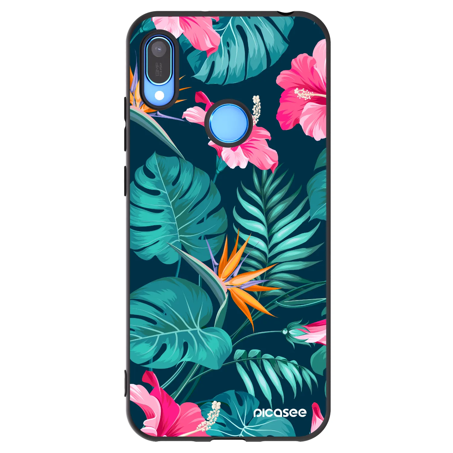 Picasee silikónový čierny obal pre Huawei Y6 2019 - Pink Monstera