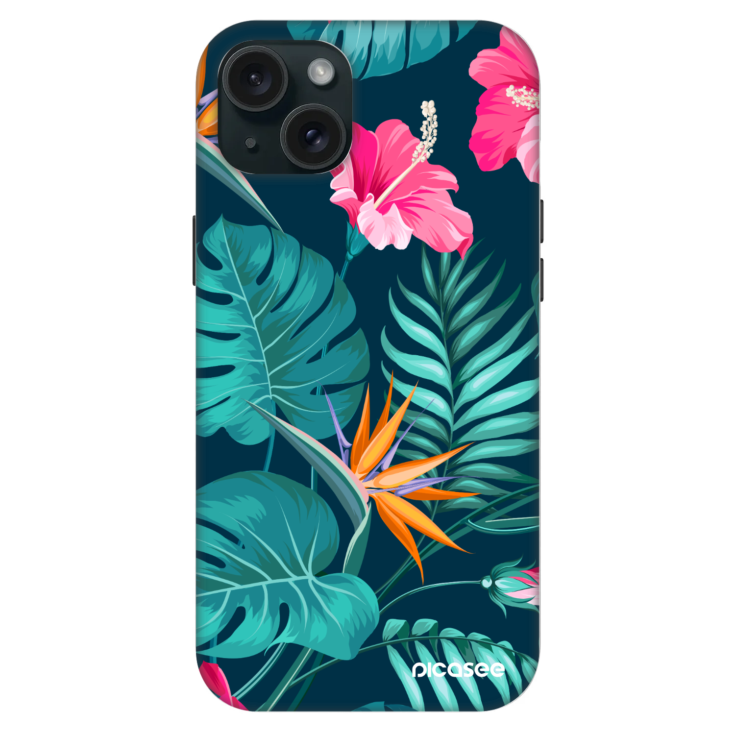 Picasee Fashion Case MagSafe pre Apple iPhone 15 Plus - Pink Monstera
