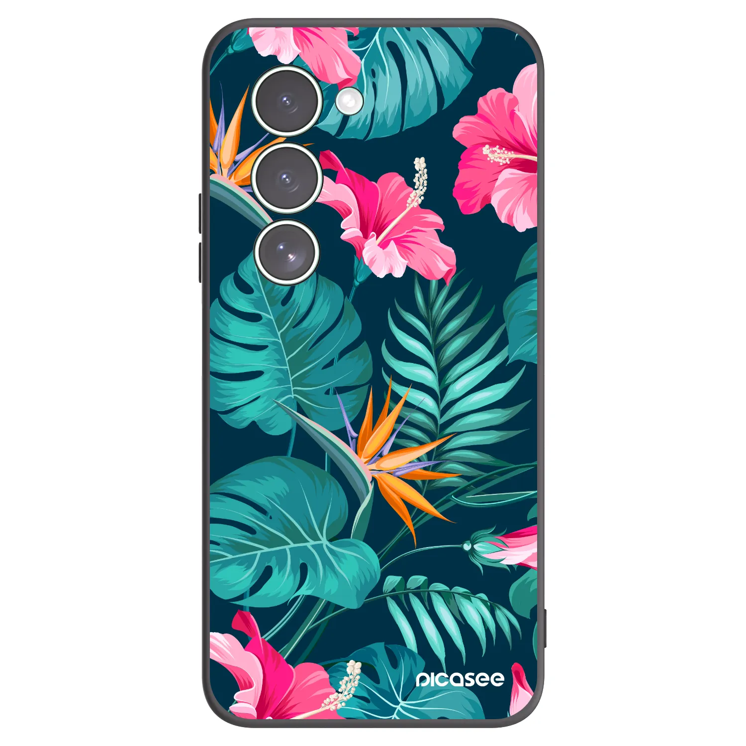 Picasee silikónový čierny obal pre Xiaomi Redmi 15 5G - Pink Monstera