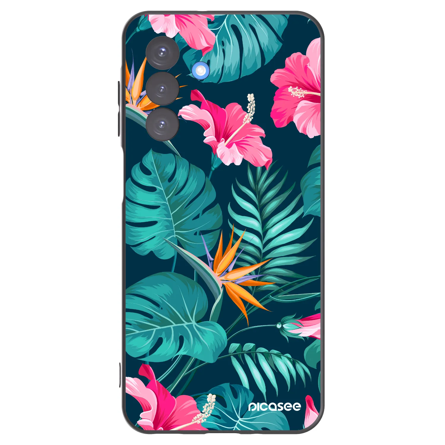 Picasee silikónový čierny obal pre Samsung Galaxy A17 5G - Pink Monstera