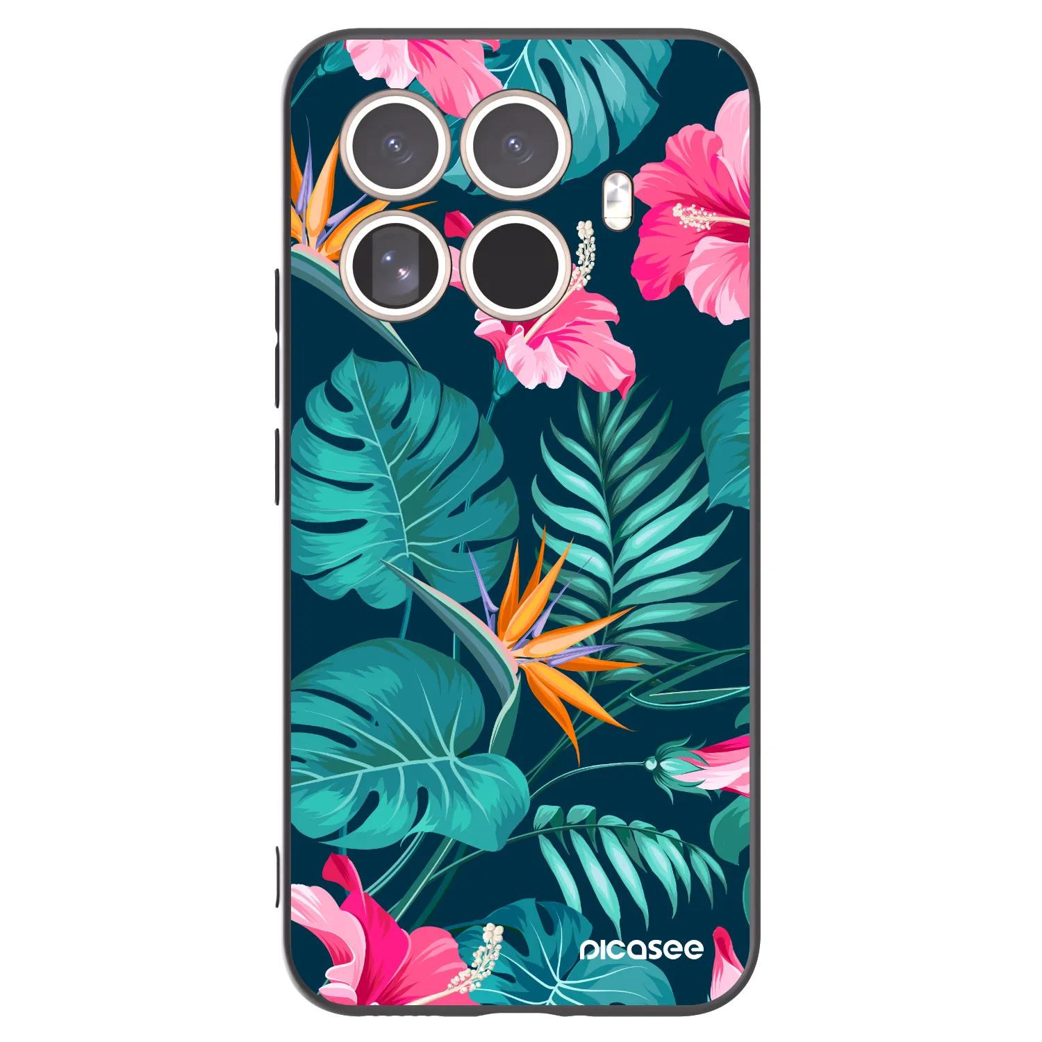 Picasee silikónový čierny obal pre Xiaomi 15T Pro - Pink Monstera