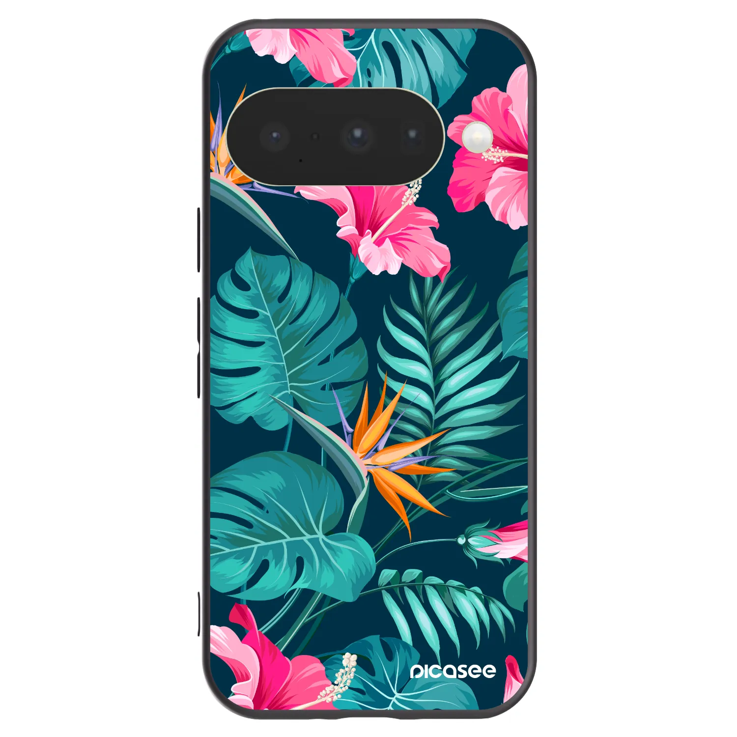 Picasee silikónový čierny obal pre Google Pixel 10 - Pink Monstera