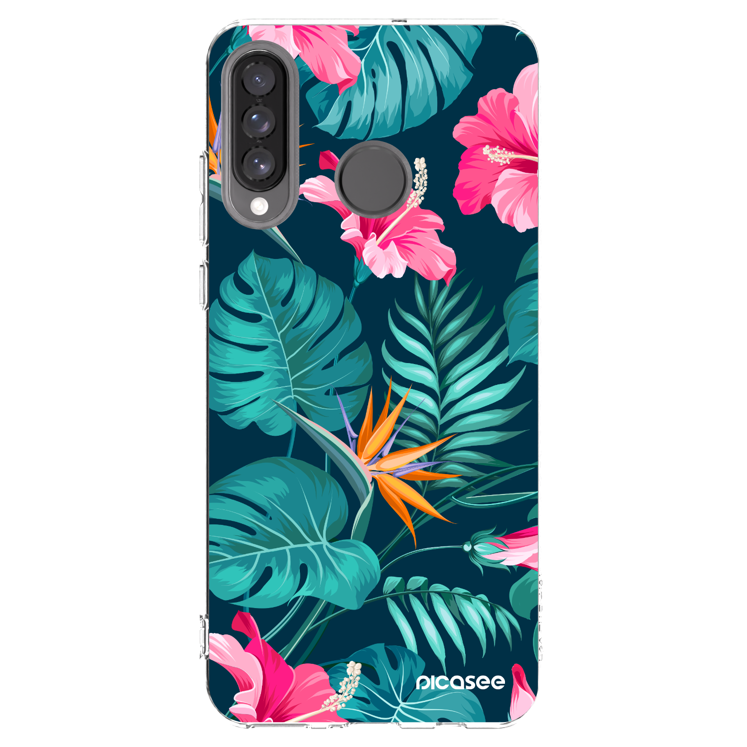 Picasee silikónový prehľadný obal pre Huawei P30 Lite - Pink Monstera