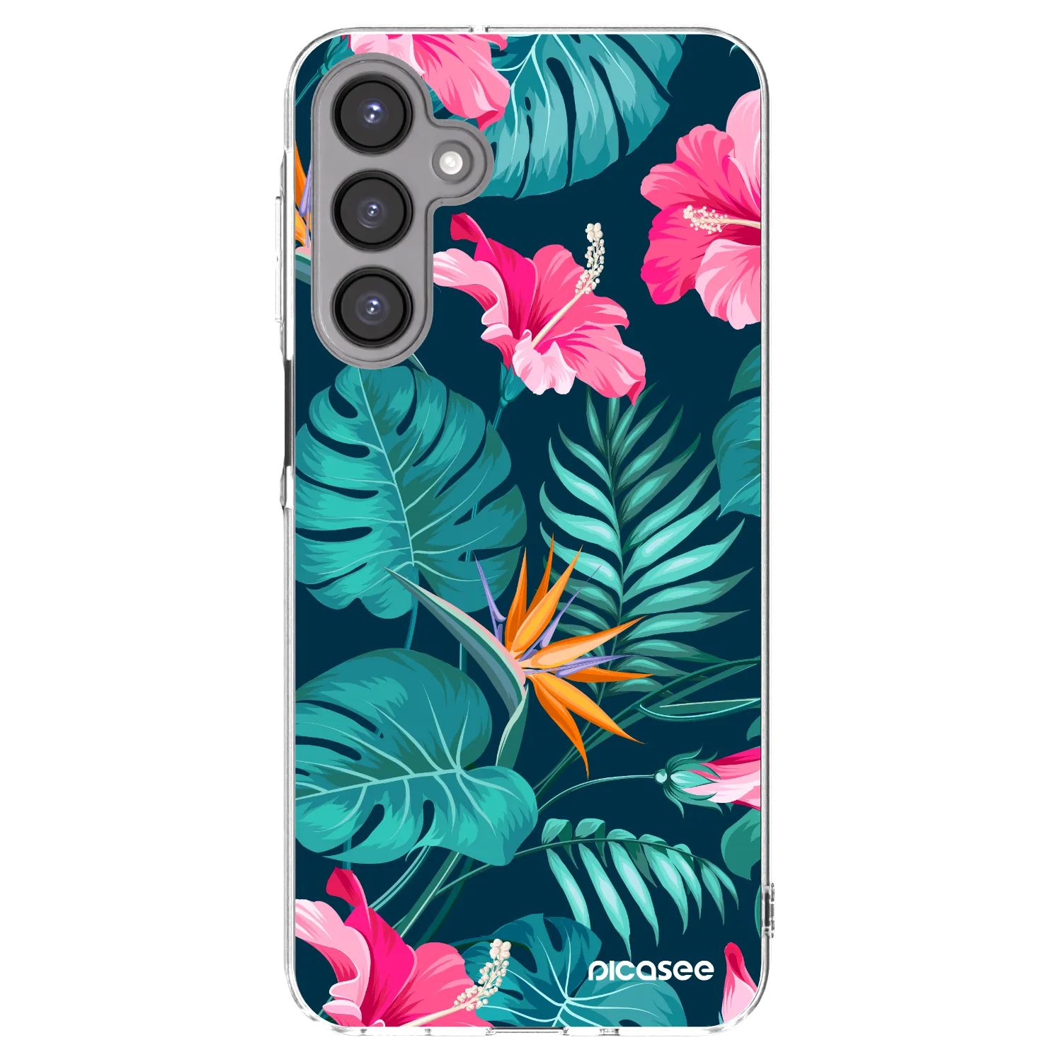 Picasee silikónový prehľadný obal pre Samsung Galaxy A16 4G - Pink Monstera