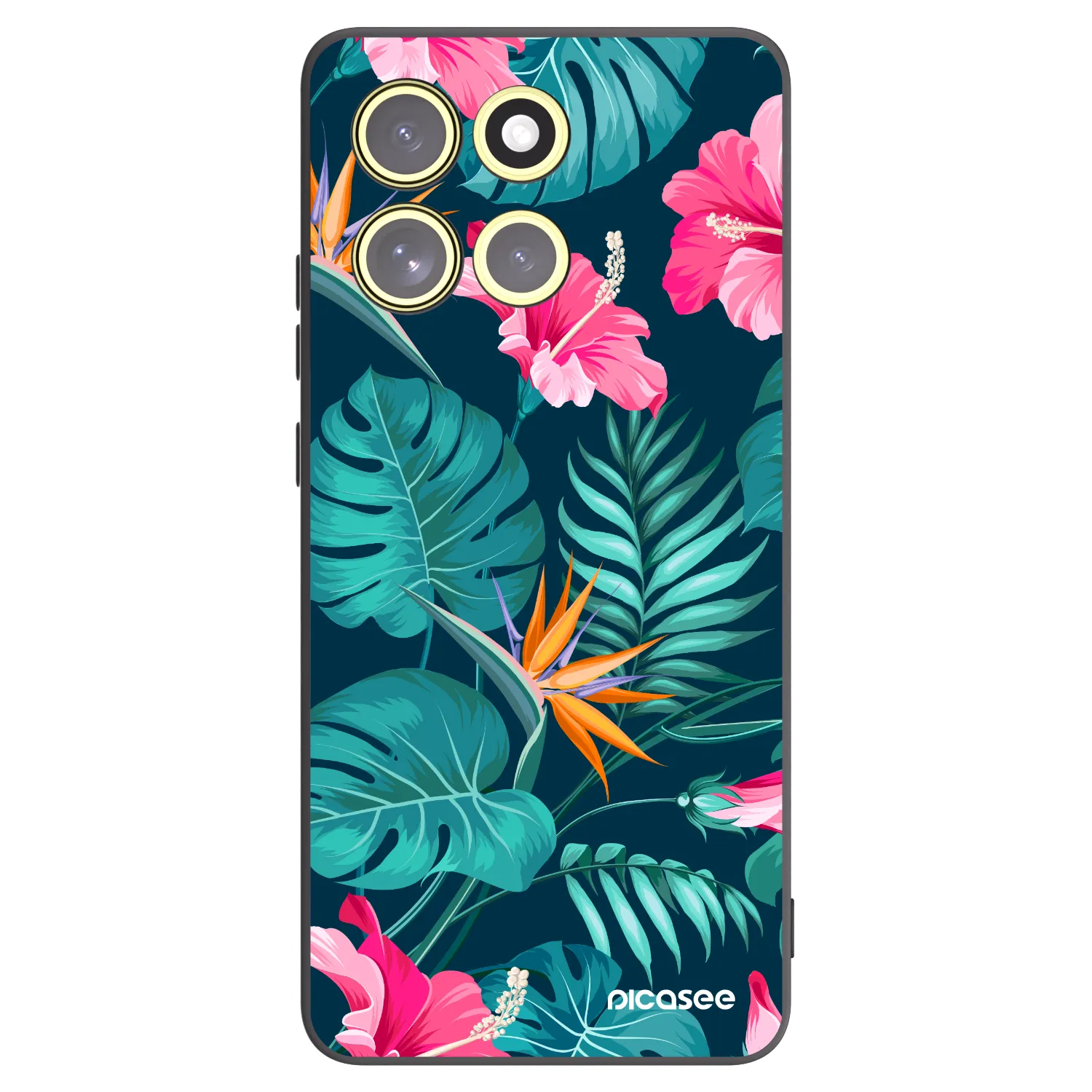 Picasee silikónový čierny obal pre Motorola Moto G86 Power 5G - Pink Monstera