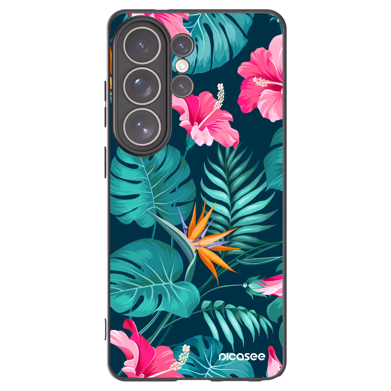 Picasee silikónový čierny obal pre Samsung Galaxy S26 Ultra - Pink Monstera