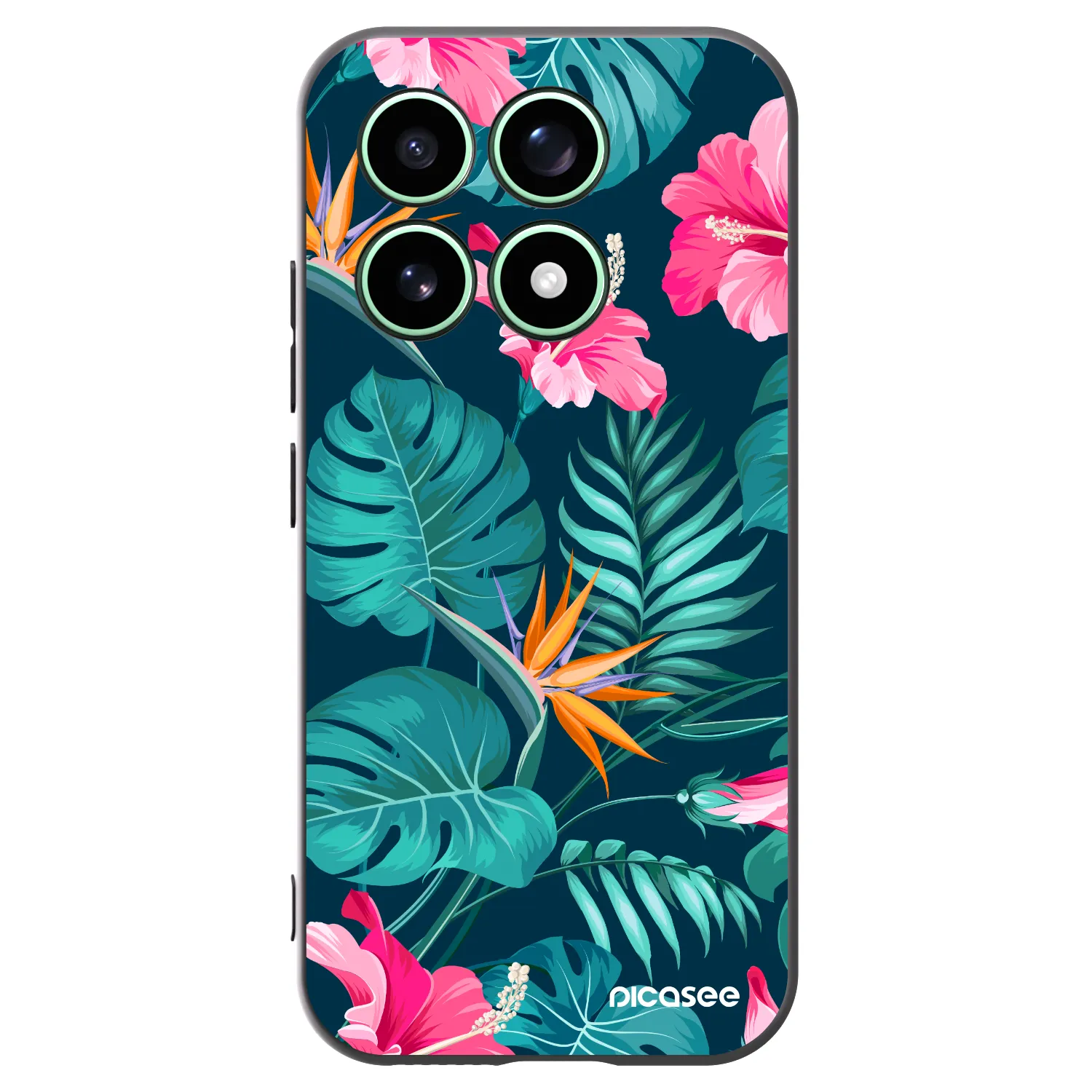 Picasee silikónový čierny obal pre Xiaomi 17 - Pink Monstera