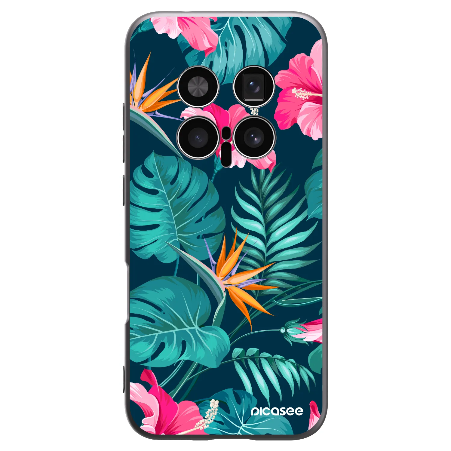Picasee silikónový čierny obal pre Honor Magic8 Pro 5G - Pink Monstera