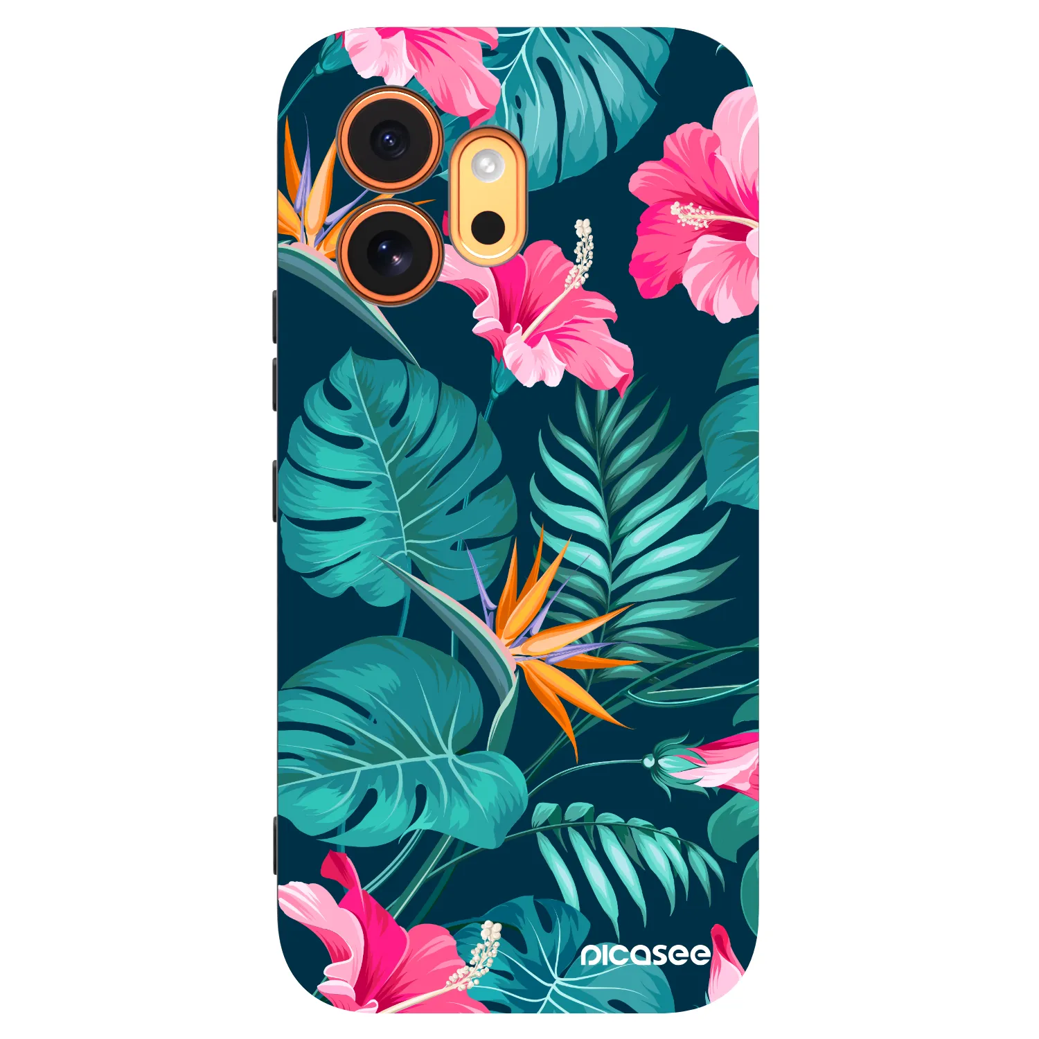 Picasee silikónový čierny obal pre Honor 600 - Pink Monstera