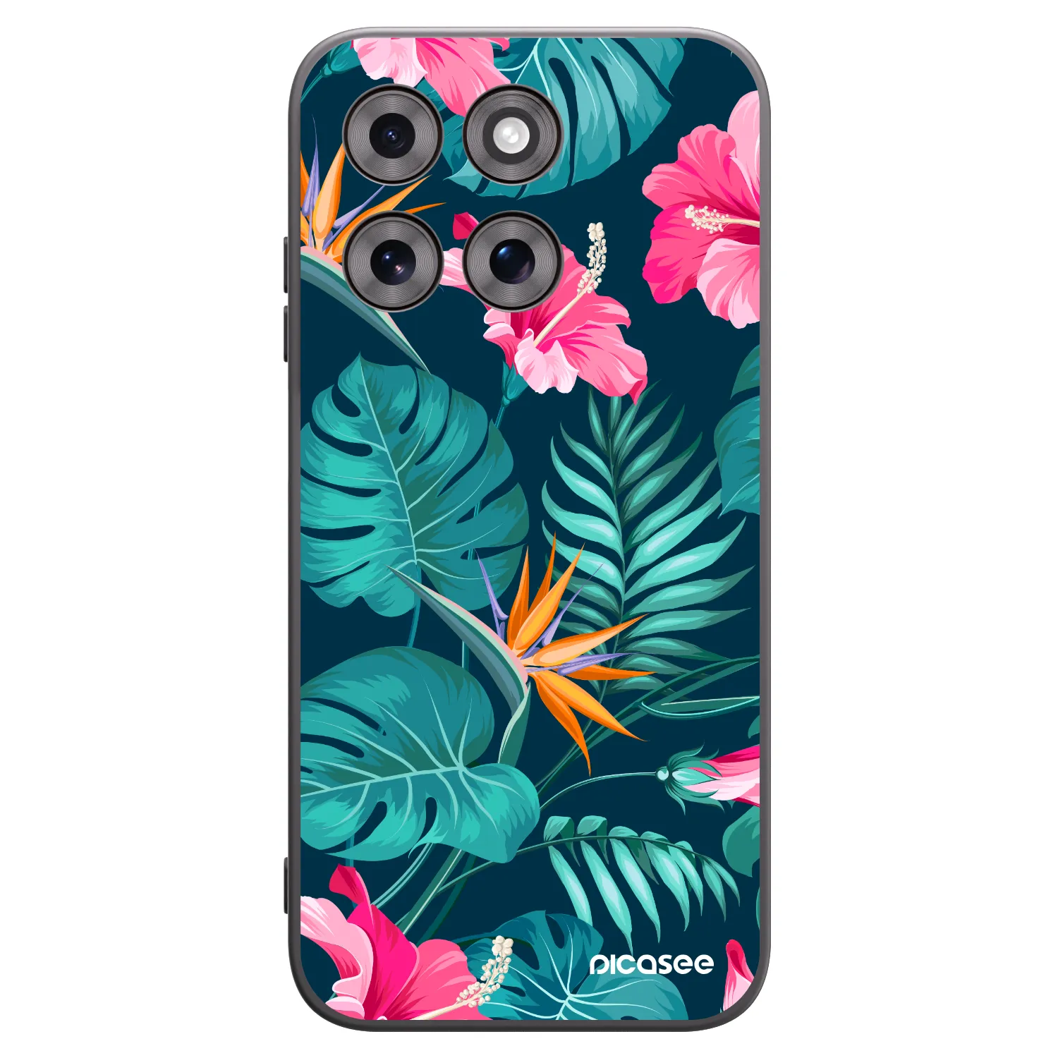 Picasee silikónový čierny obal pre Motorola Moto G77 - Pink Monstera