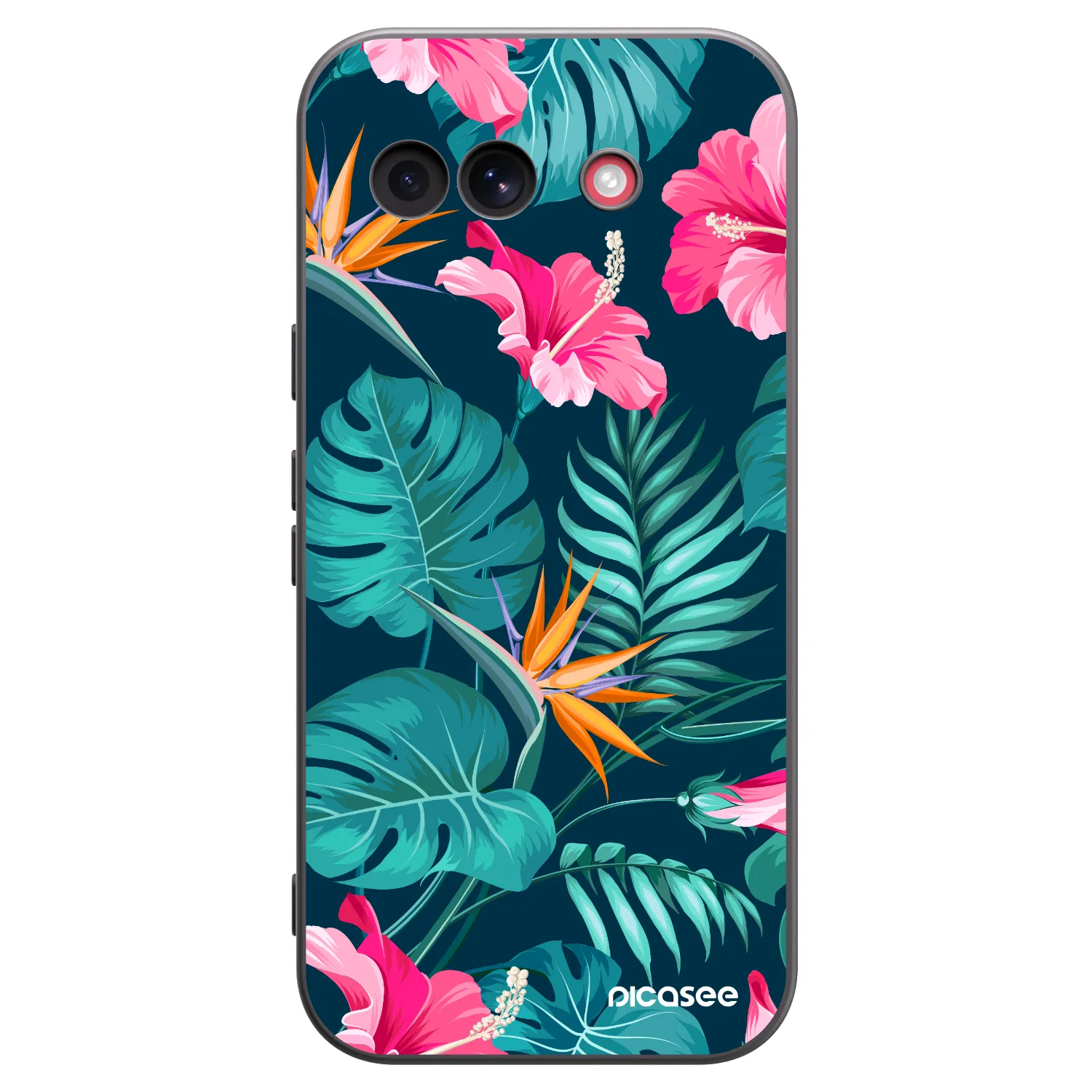 Picasee silikónový čierny obal pre Google Pixel 10a - Pink Monstera