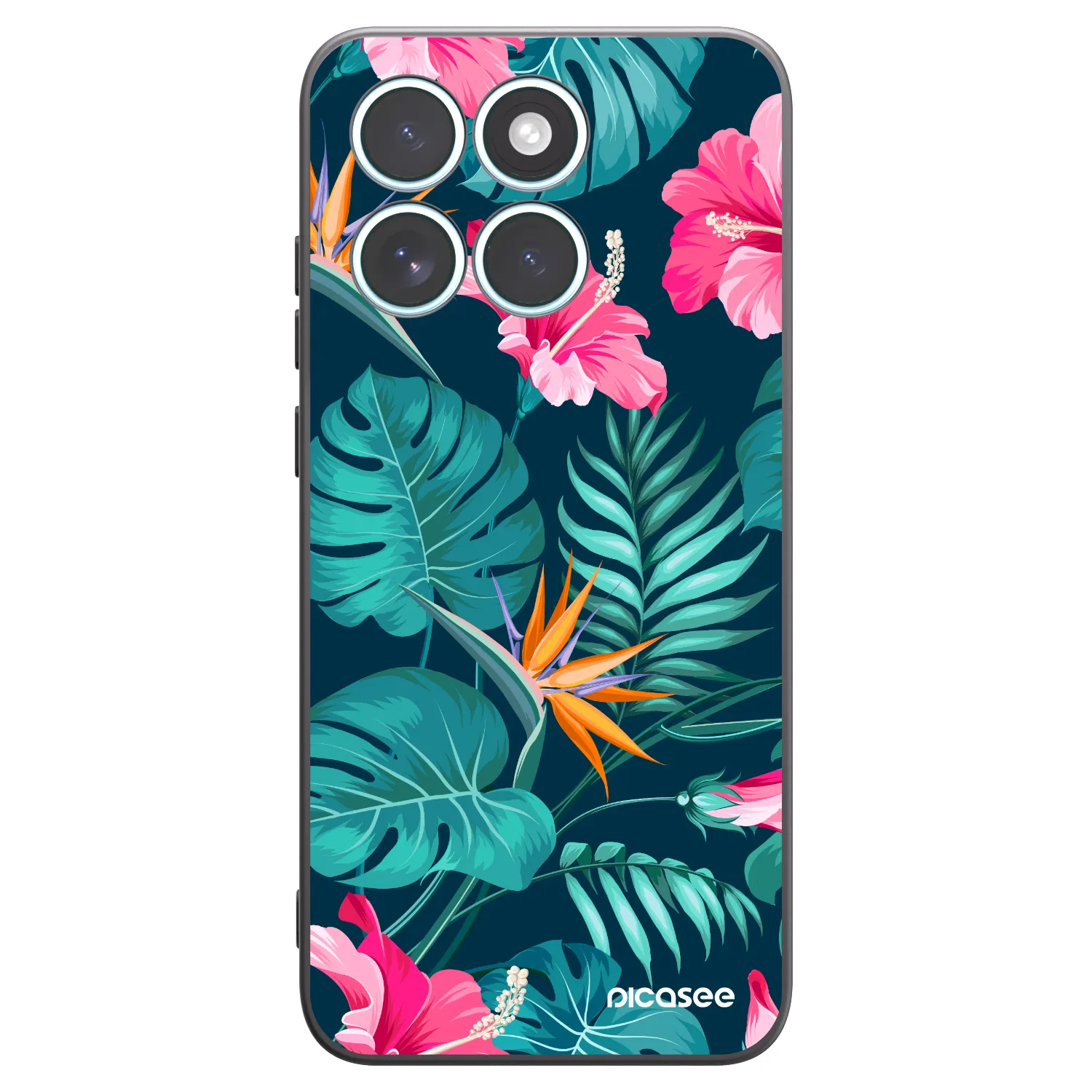 Picasee silikónový čierny obal pre Motorola Edge 70 Fusion - Pink Monstera