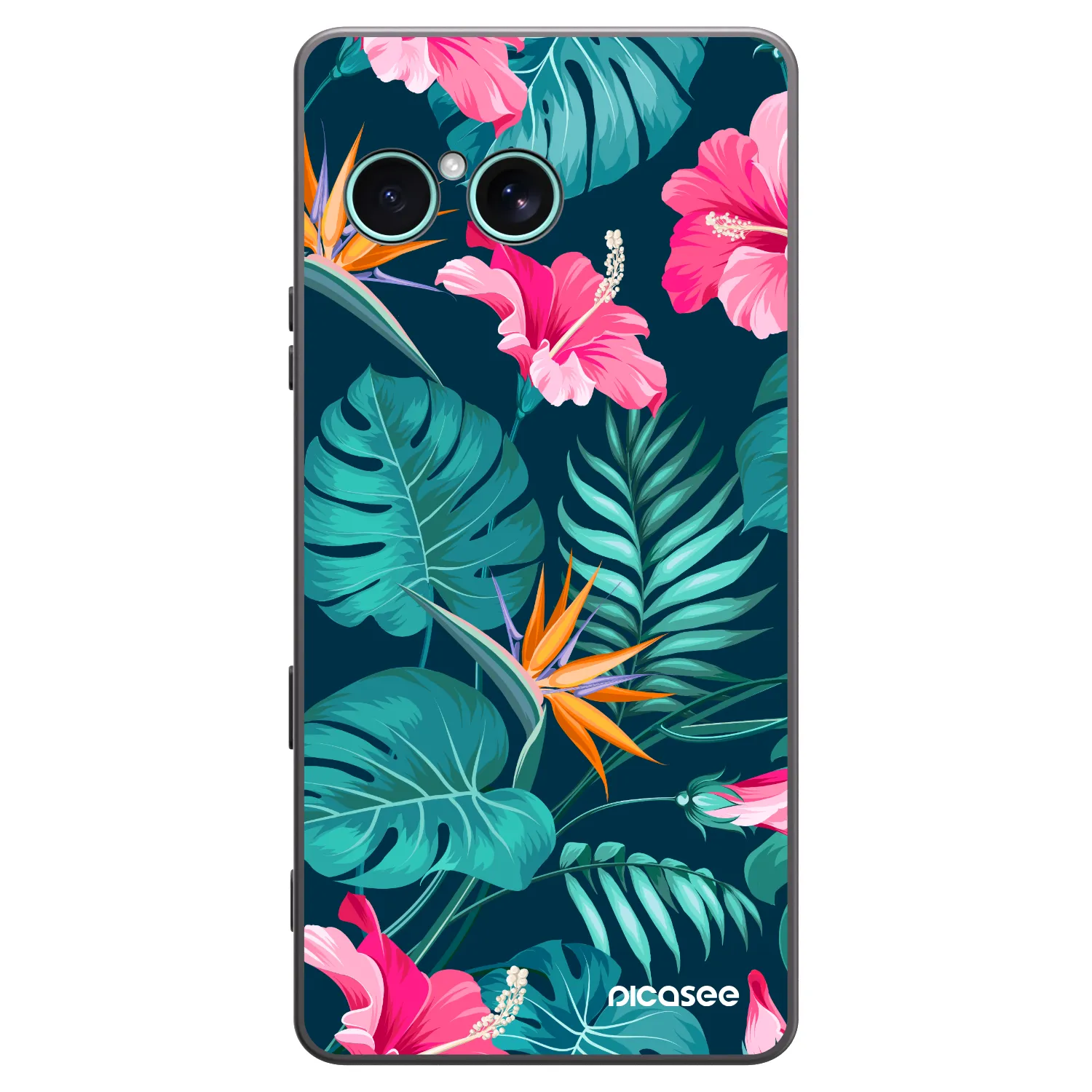 Picasee silikónový čierny obal pre Sony Xperia 10 VII - Pink Monstera