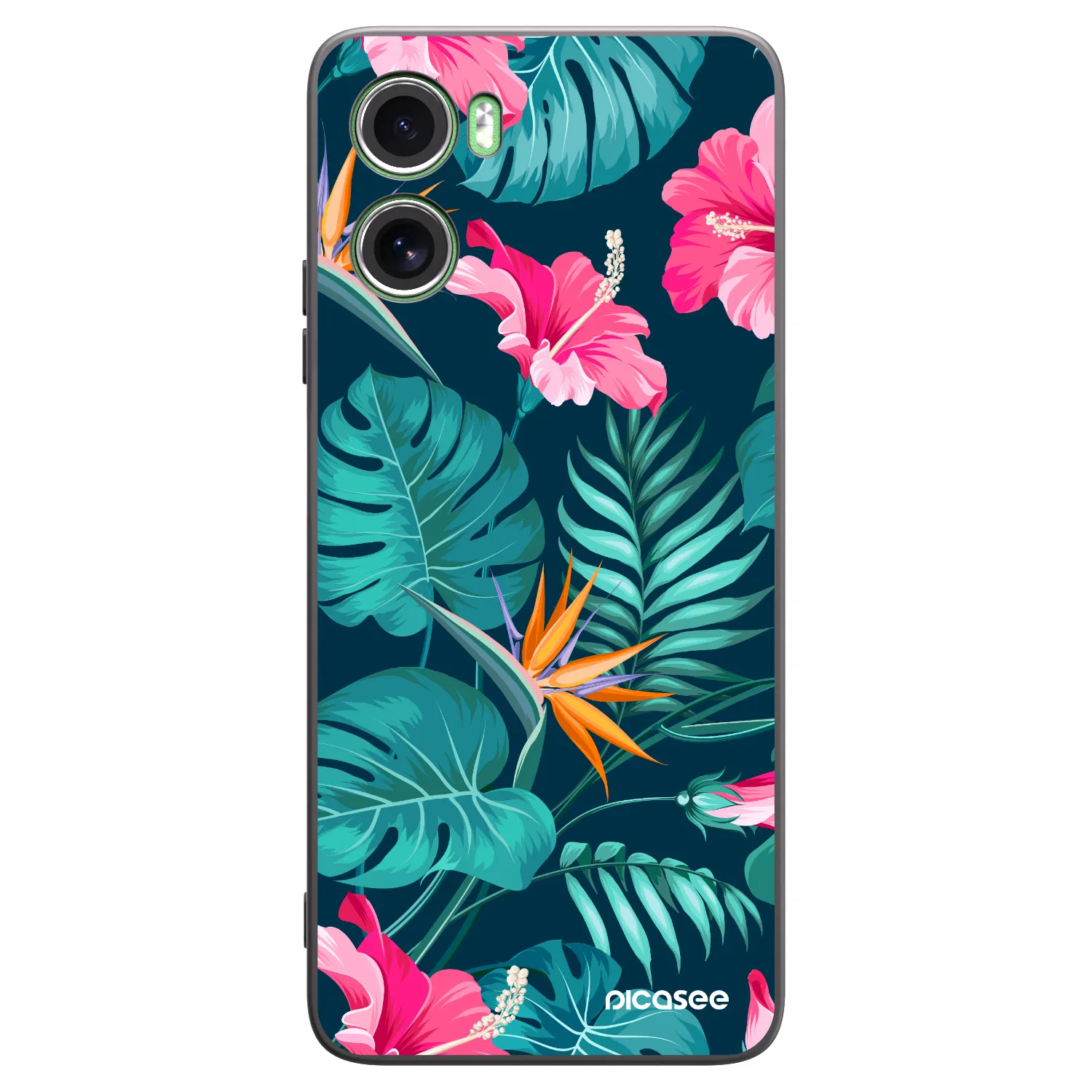 Picasee silikónový čierny obal pre Motorola Moto G06 - Pink Monstera
