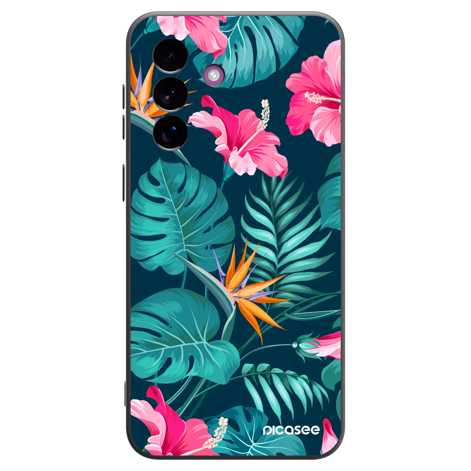 Picasee silikónový čierny obal pre Samsung Galaxy A37 - Pink Monstera