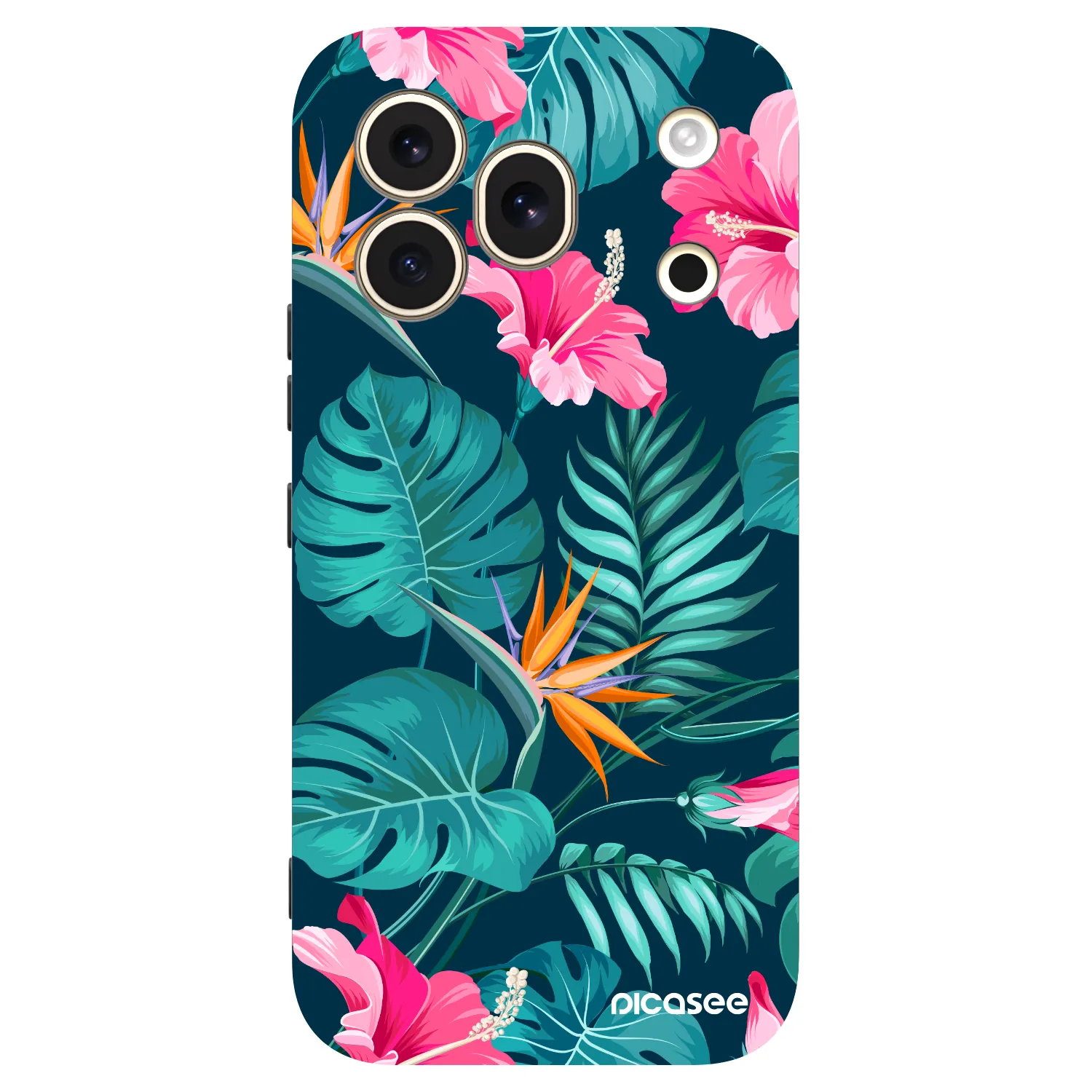 Picasee silikónový čierny obal pre Honor 600 Pro - Pink Monstera