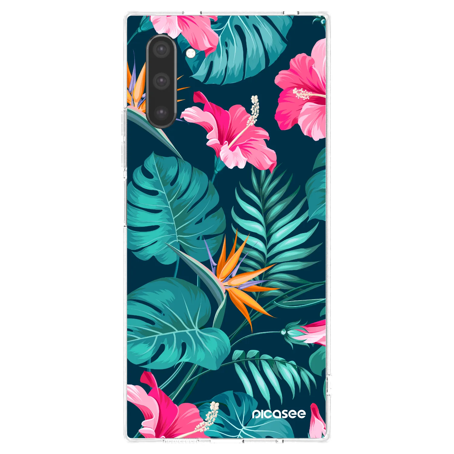Picasee silikónový prehľadný obal pre Samsung Galaxy Note 10 N970F - Pink Monstera