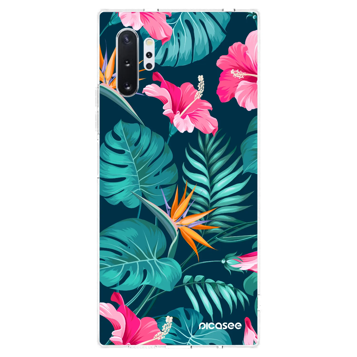 Picasee silikónový prehľadný obal pre Samsung Galaxy Note 10+ N975F - Pink Monstera