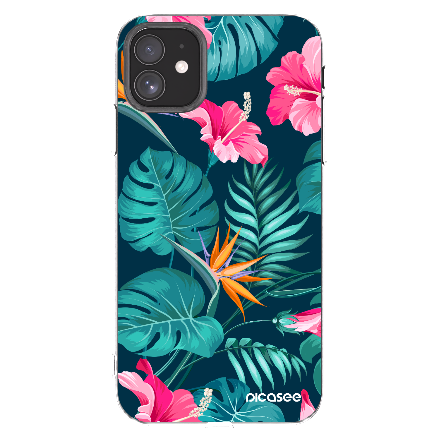 Picasee silikónový prehľadný obal pre Apple iPhone 11 - Pink Monstera