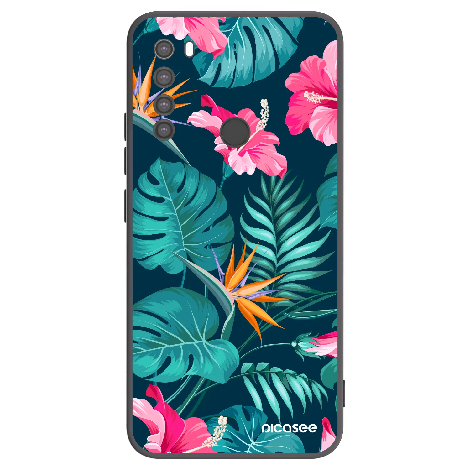 Picasee silikónový čierny obal pre Xiaomi Redmi Note 8 - Pink Monstera