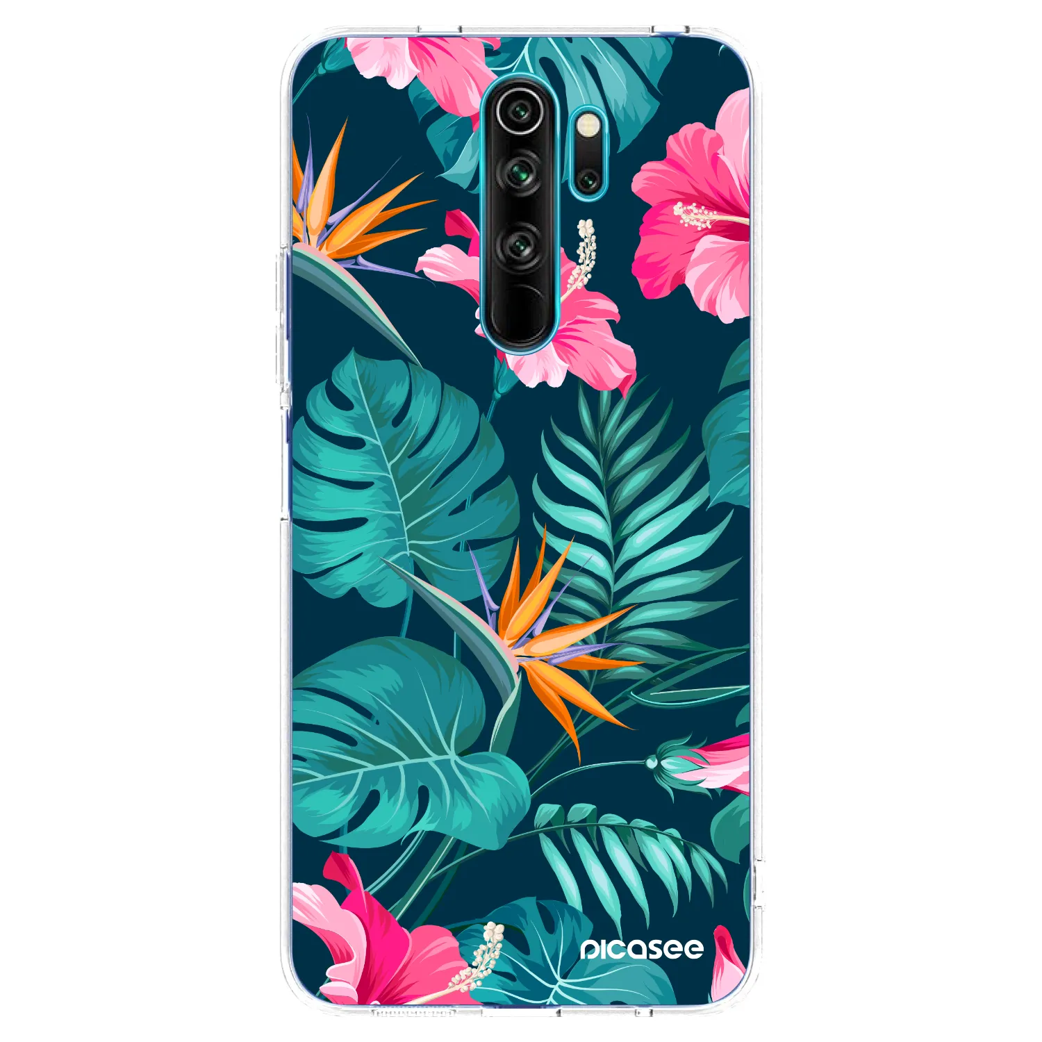 Picasee silikónový prehľadný obal pre Xiaomi Redmi Note 8 Pro - Pink Monstera