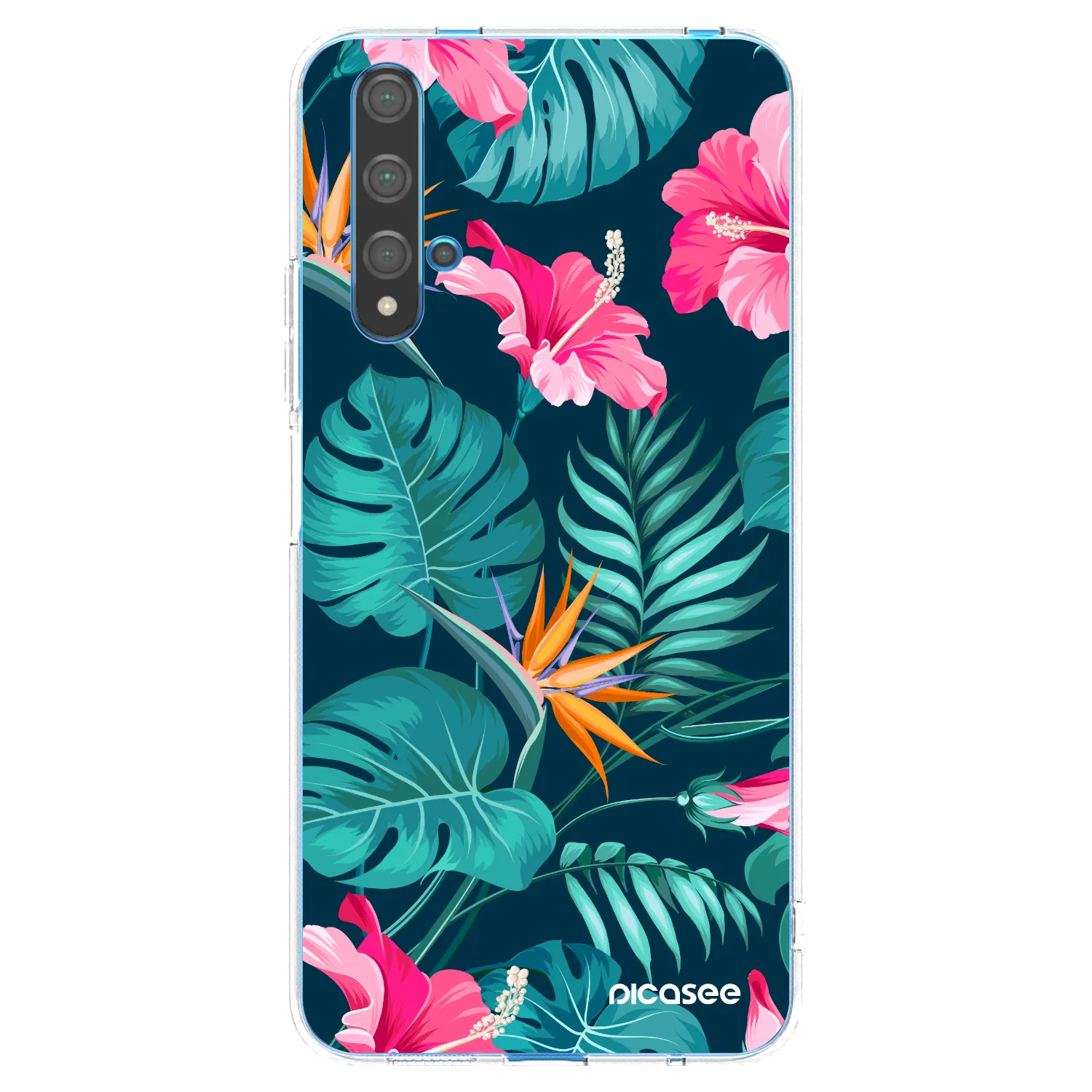 Picasee silikónový prehľadný obal pre Huawei Nova 5T - Pink Monstera