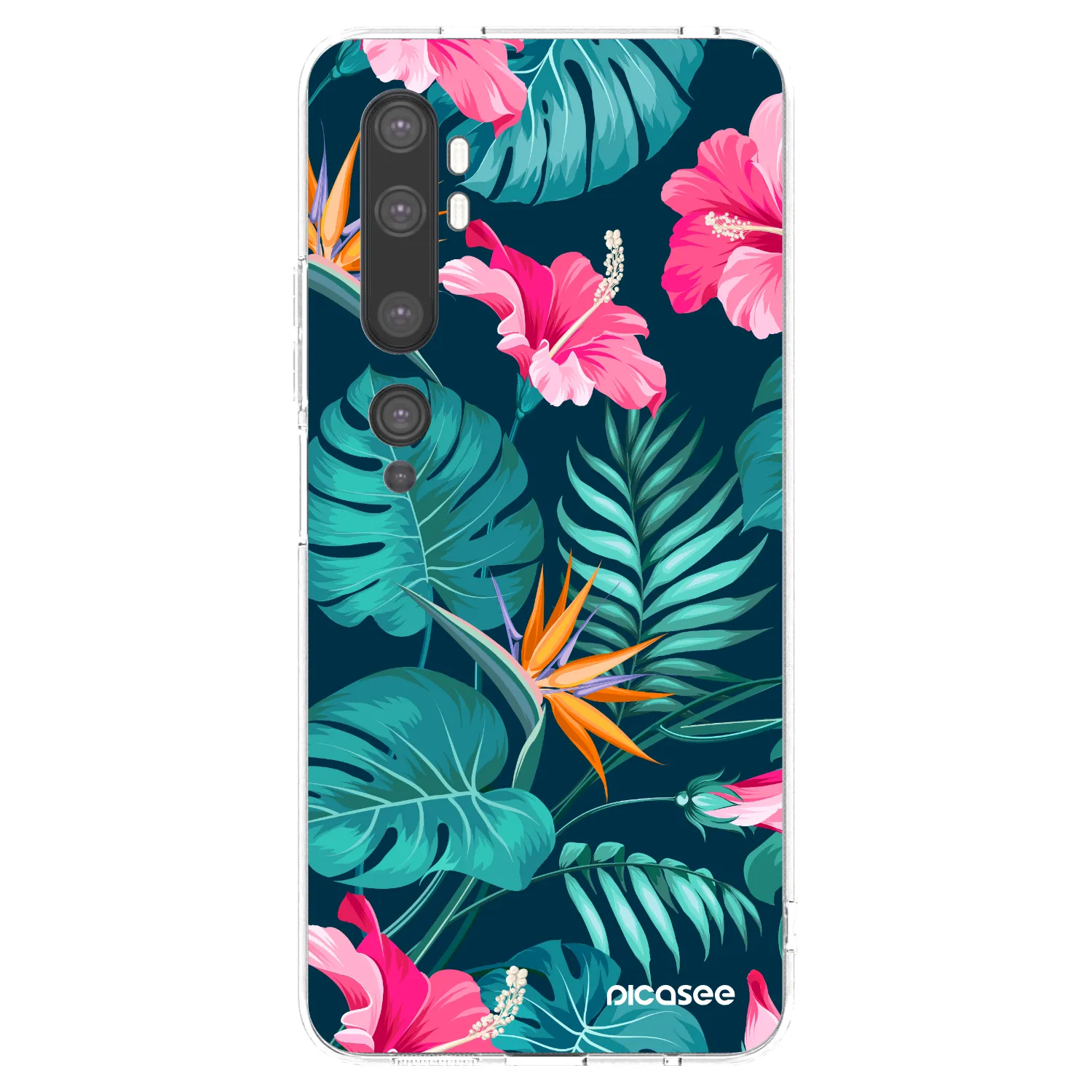 Picasee silikónový prehľadný obal pre Xiaomi Mi Note 10 (Pro) - Pink Monstera