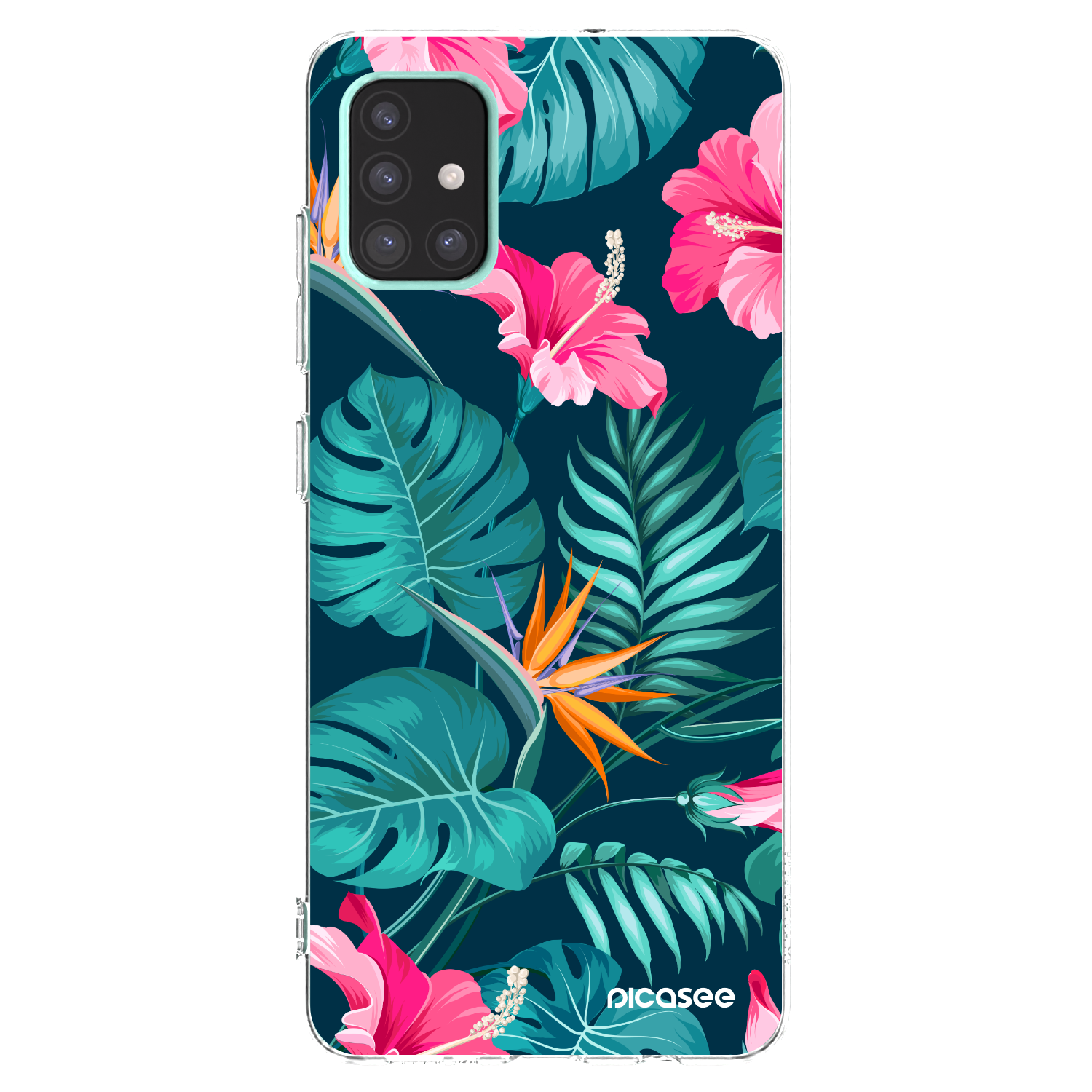 Picasee silikónový prehľadný obal pre Samsung Galaxy A51 A515F - Pink Monstera