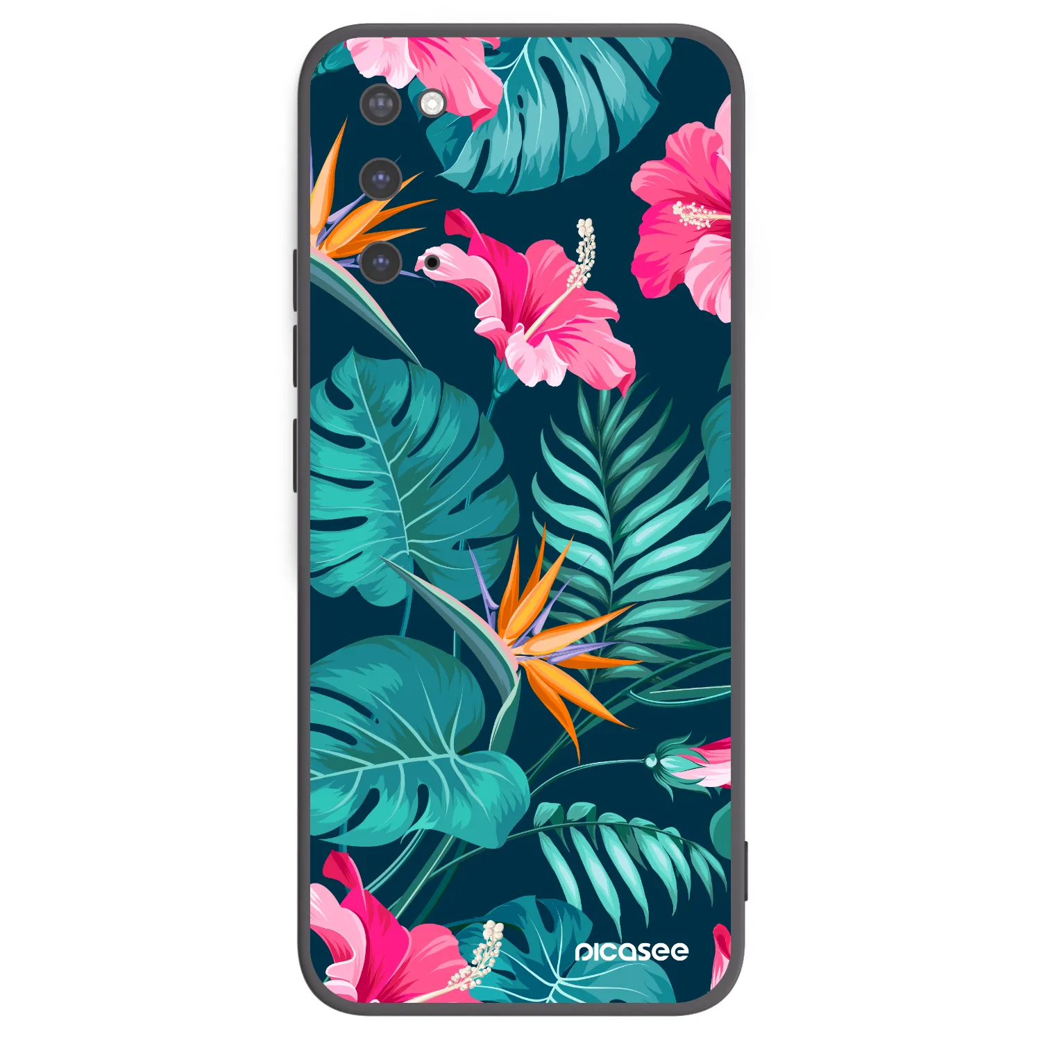 Picasee silikónový čierny obal pre Samsung Galaxy S20 G980F - Pink Monstera