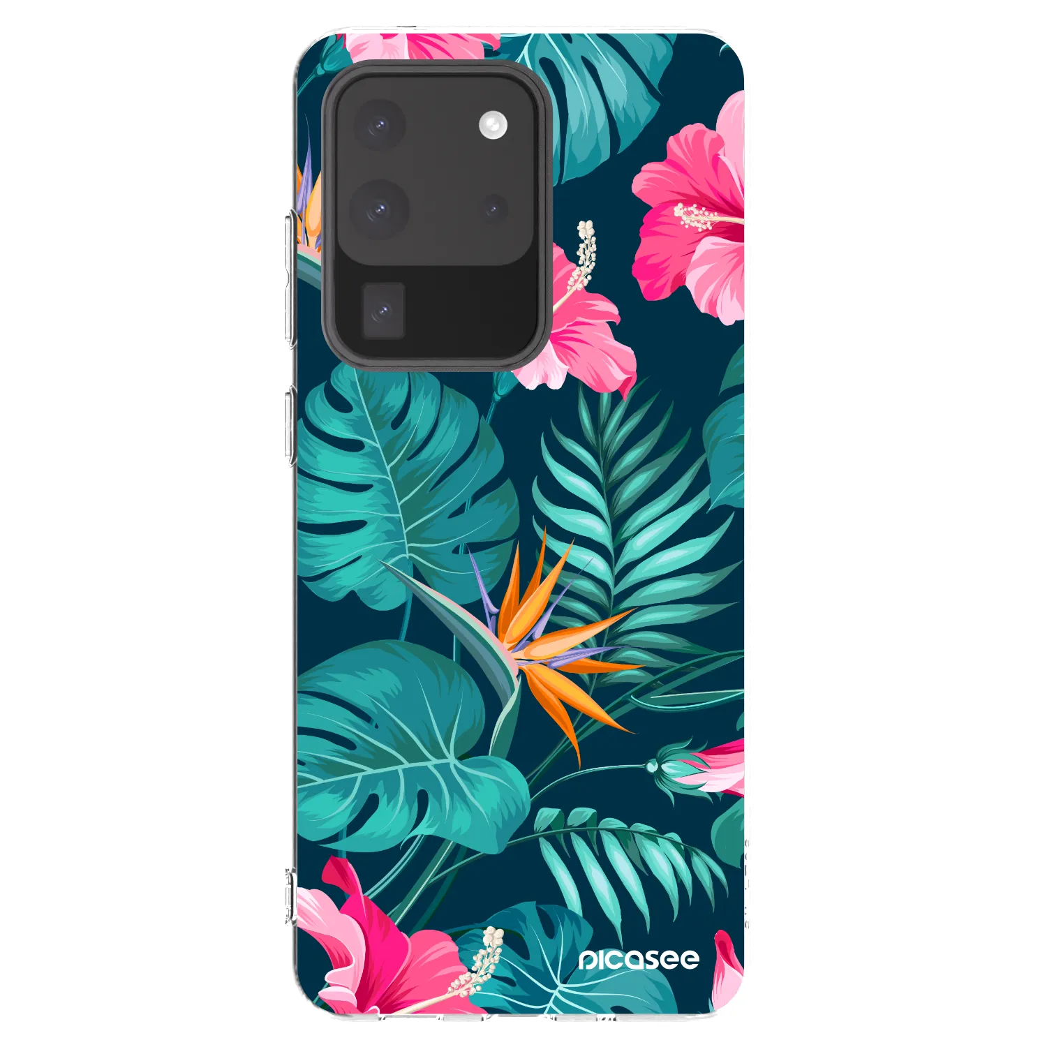 Picasee silikónový prehľadný obal pre Samsung Galaxy S20 Ultra 5G G988F - Pink Monstera