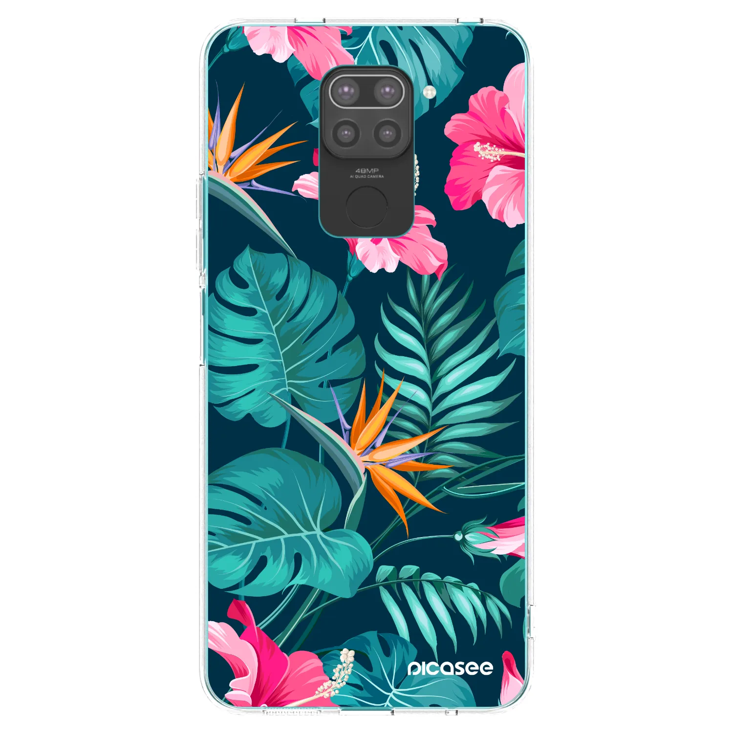 Picasee silikónový čierny obal pre Xiaomi Redmi Note 9 - Pink Monstera