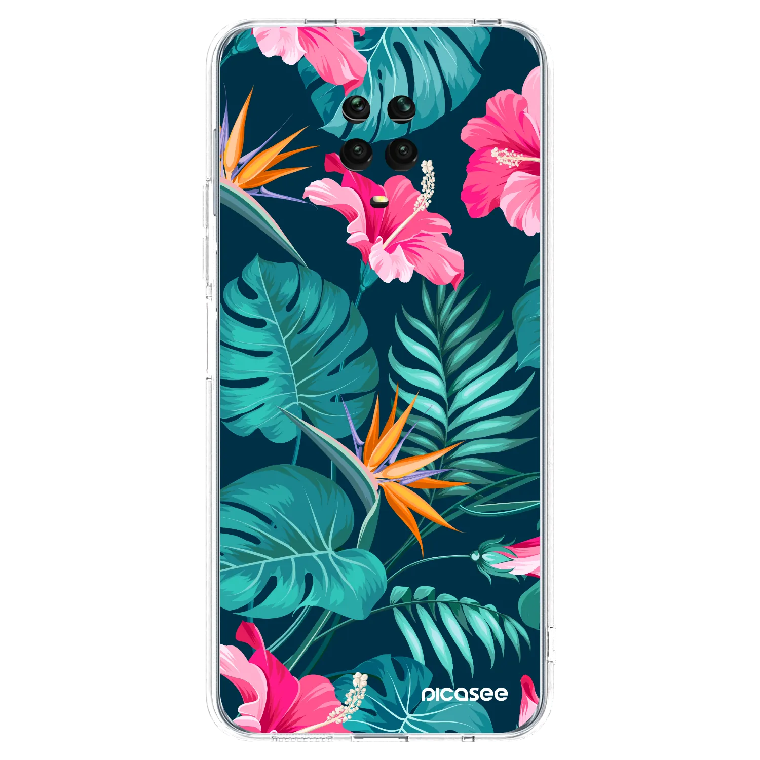 Picasee silikónový prehľadný obal pre Xiaomi Redmi Note 9S - Pink Monstera