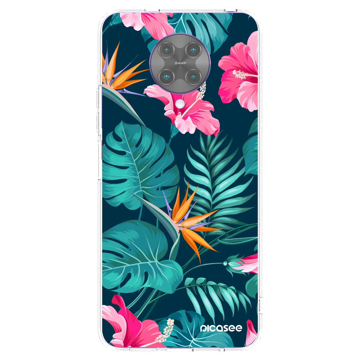 Picasee silikónový prehľadný obal pre Xiaomi Poco F2 Pro - Pink Monstera