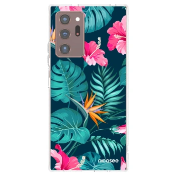 Picasee silikónový prehľadný obal pre Samsung Galaxy Note 20 Ultra - Pink Monstera