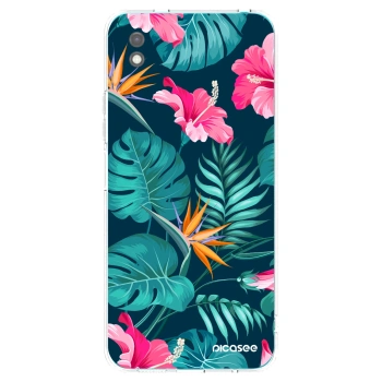 Picasee silikónový čierny obal pre Xiaomi Redmi 9A - Pink Monstera
