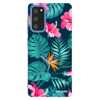 Picasee silikónový prehľadný obal pre Samsung Galaxy S20 FE - Pink Monstera