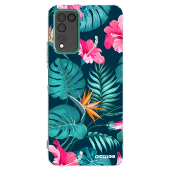 Picasee silikónový prehľadný obal pre Honor 10X Lite - Pink Monstera