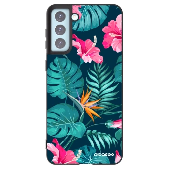 Picasee silikónový čierny obal pre Samsung Galaxy S21+ 5G G996F - Pink Monstera