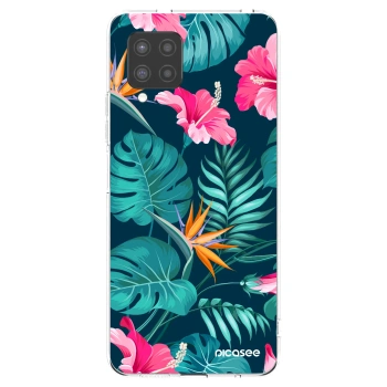 Picasee silikónový prehľadný obal pre Samsung Galaxy A42 A426B - Pink Monstera