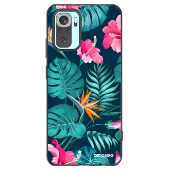 Picasee silikónový čierny obal pre Xiaomi Redmi Note 10 Pro - Pink Monstera
