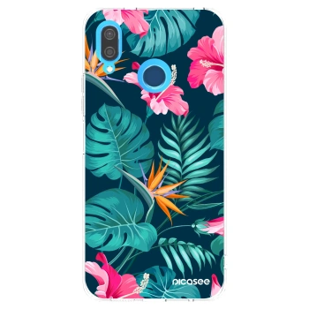 Picasee silikónový prehľadný obal pre Huawei P20 Lite - Pink Monstera