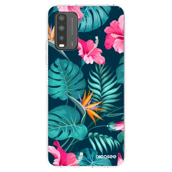 Picasee silikónový čierny obal pre Xiaomi Redmi 9T - Pink Monstera