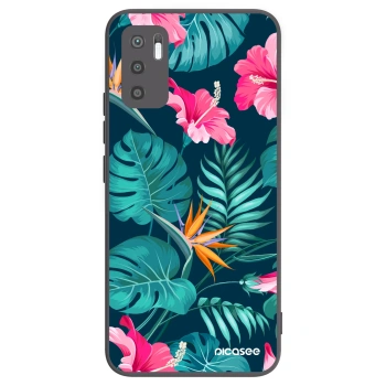 Picasee silikónový čierny obal pre Xiaomi Redmi Note 10 5G - Pink Monstera