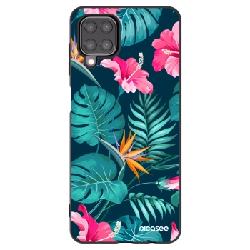 Picasee silikónový čierny obal pre Samsung Galaxy M12 M127F - Pink Monstera